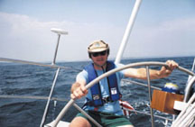 Alex at the helm