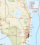 A National Oceanic and Atmospheric Administration chart displays the geographic area encompassed by the Miami Branch of the ESF 10 response to Hurricane Irma and the points of concern being addressed in that area.