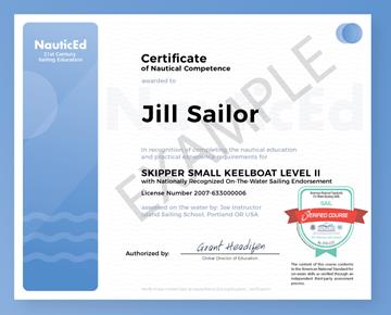Certificate of Sailing Competence